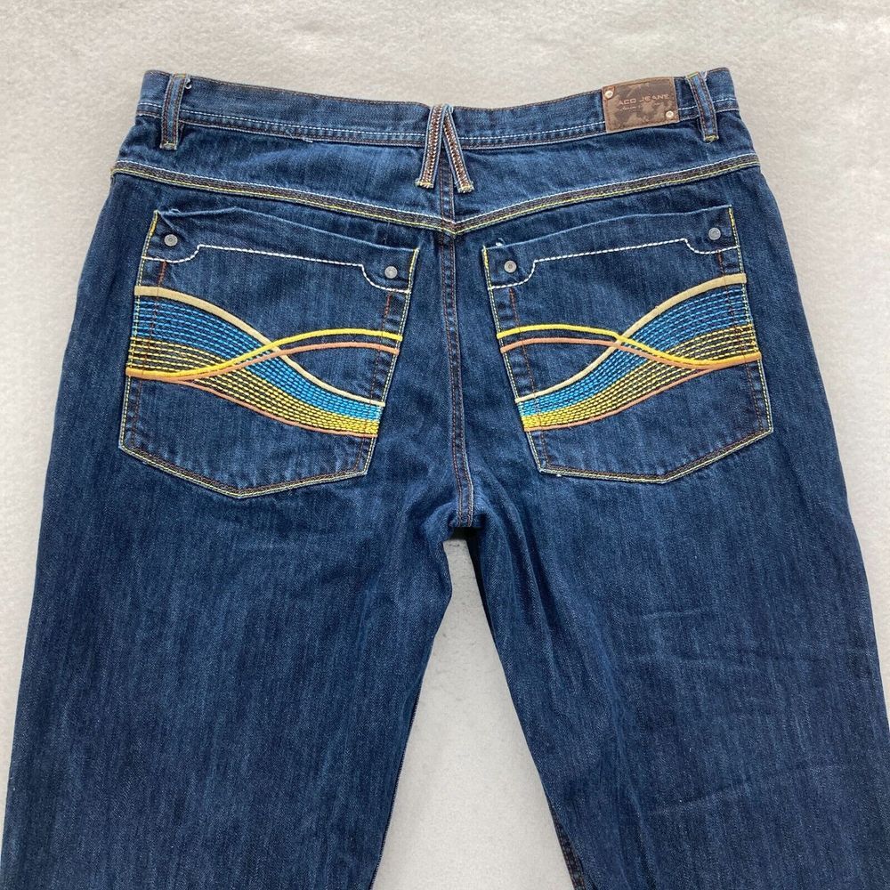 Vintage Paco Jeans Mens 36x32 Relaxed Straight Dark Wash Blue Denim Hip Hop Y2K